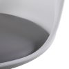 Swivel Tulip Side Chair for Kitchen and Dining Room Bar with Cushioned Seat and Curved Backrest, White and Gray