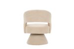 Swivel Accent Chair Armchair, Round Barrel Chair in Fabric for Living Room Bedroom,Nude Teddy