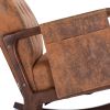 COOLMORE Rocking Chair With Ottoman, Mid-Century Modern Upholstered Fabric Rocking Armchair, Rocking Chair Nursery with Thick Padded Cushion