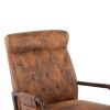 COOLMORE Rocking Chair With Ottoman, Mid-Century Modern Upholstered Fabric Rocking Armchair, Rocking Chair Nursery with Thick Padded Cushion