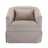 360-degree Swivel Accent Armchair Linen Blend Beige