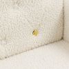 COOLMORE Armchair Single Sofa Modern Tufted Upholstered Side Reading Chairs with Arm and Gold Metal Leg for Living Room Bedroom (White teddy )