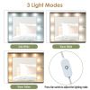 Farmhouse Makeup Vanity Desk with Mirror and Lights, 3 Lighting Modes, Vanity Set with Stool, Dressing Table with Adjustable Shelves