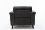 Stanton 36.5" Dark Gray Linen Chair with Tufted Arms