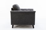 Stanton 36.5" Dark Gray Linen Chair with Tufted Arms
