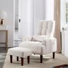 Redde Boo Brand New Modern Design Living Room Cream White Recliner Soft Cozy Sofa Chair With Ottoman
