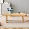 Modern and minimalist rectangular rattan tabletop with rubber wooden legs, imitation rattan woven Chinese side table