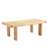 Modern and minimalist rectangular rattan tabletop with rubber wooden legs, imitation rattan woven Chinese side table