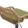 COOLMORE Modern Swivel Bar Stools Set of 2 Adjustable Counter Height Chairs with Footrest for Kitchen, Dining Room (Green)