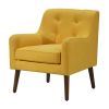Ryder 25" Mid Century Modern Gray Woven Fabric Tufted Armchair