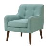 Ryder 25" Mid Century Modern Gray Woven Fabric Tufted Armchair