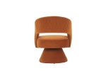 Swivel Accent Chair Armchair, Round Barrel Chair in Fabric for Living Room Bedroom,Orange velvet