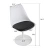 Swivel Tulip Side Chair for Kitchen and Dining Room Bar with Cushioned Seat and Curved Backrest, White and Black