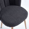 Modern GRAY dining chair(set of 2 ) with iron tube wood color legs, shorthair cushions and comfortable backrest, suitable for dining room, living room