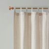 Faux Linen Tab Top Fleece Lined Curtain Panel(Only 1 Pc Panel)