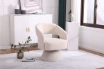 Swivel Accent Chair Armchair, Round Barrel Chair in Fabric for Living Room Bedroom, Beige