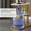 C-Shaped End Table, End Table for Couch, Table for Couch, C Shaped Side Table with Storage Shelf, Use for Couch and Bed, Small Spaces, Living Room