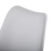 Swivel Tulip Side Chair for Kitchen and Dining Room Bar with Cushioned Seat and Curved Backrest, White and Black