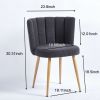 Modern GRAY dining chair(set of 2 ) with iron tube wood color legs, shorthair cushions and comfortable backrest, suitable for dining room, living room