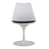 Swivel Tulip Side Chair for Kitchen and Dining Room Bar with Cushioned Seat and Curved Backrest, White and Black