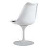 Swivel Tulip Side Chair for Kitchen and Dining Room Bar with Cushioned Seat and Curved Backrest, White and Black