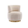 COOLMORE 360 Degree Swivel Cuddle Barrel Accent Sofa Chairs, Round Armchairs with Wide Upholstered, Fluffy Velvet Fabric Chair for Living Room