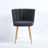 Modern GRAY dining chair(set of 2 ) with iron tube wood color legs, shorthair cushions and comfortable backrest, suitable for dining room, living room