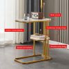C-Shaped End Table, End Table for Couch, Table for Couch, C Shaped Side Table with Storage Shelf, Use for Couch and Bed, Small Spaces, Living Room