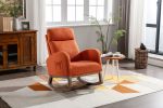 COOLMORE Rocking Chair, Modern Glider Chair, Recliner Armchair with Wood Legs and Side Pocket