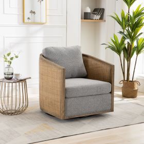 COOLMORE Swivel Barrel Chair, Comfy Round Accent Sofa Chair for Living Room, 360 Degree Swivel Barrel Club Chair, Leisure Arm Chair for Nursery, (Color: as Pic)