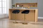 COOLMORE Swivel Bar Stools Set of 2 Adjustable Counter Height Chairs with Footrest for Kitchen, Dining Room 2PC/SET