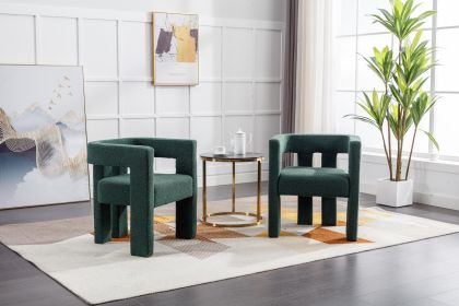 COOLMORE Contemporary Designed Fabric Upholstered Accent/Dining Chair /Barrel Side Chairs Kitchen Armchair for Living Room 2PC/SET (Color: as Pic)