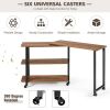 360¬∞ Free Rotating Sofa Side Table with Storage Shelves and Casters