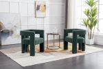 COOLMORE Contemporary Designed Fabric Upholstered Accent/Dining Chair /Barrel Side Chairs Kitchen Armchair for Living Room 2PC/SET