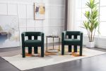 COOLMORE Contemporary Designed Fabric Upholstered Accent/Dining Chair /Barrel Side Chairs Kitchen Armchair for Living Room 2PC/SET