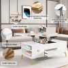 Modern Lift Top Coffee Table Multi Functional Table with Drawers