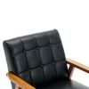 Accent Chairs Set of 2 with Side Table, Mid Century Modern Accent Chair, Wood and Fabric Armchairs Side Chair