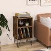 Side Tables with Storage Shelf and Charging Station