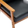 Accent Chairs Set of 2 with Side Table, Mid Century Modern Accent Chair, Wood and Fabric Armchairs Side Chair