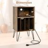 Side Tables with Storage Shelf and Charging Station