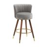 COOLMORE Counter Height Bar Stools Set of 2 for Kitchen Counter Solid Wood Legs with a fixed height of 360 degrees