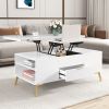 Modern Lift Top Coffee Table Multi Functional Table with Drawers