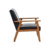 Accent Chairs Set of 2 with Side Table, Mid Century Modern Accent Chair, Wood and Fabric Armchairs Side Chair