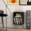 Side Tables with Storage Shelf and Charging Station