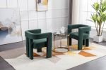 COOLMORE Contemporary Designed Fabric Upholstered Accent/Dining Chair /Barrel Side Chairs Kitchen Armchair for Living Room 2PC/SET