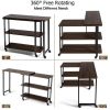 360¬∞ Free Rotating Sofa Side Table with Storage Shelves and Casters