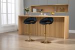 COOLMORE Swivel Bar Stools Set of 2 Adjustable Counter Height Chairs with Footrest for Kitchen, Dining Room 2PC/SET