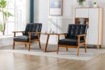 Accent Chairs Set of 2 with Side Table, Mid Century Modern Accent Chair, Wood and Fabric Armchairs Side Chair