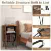 Side Tables with Storage Shelf and Charging Station