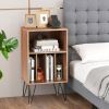 Side Tables with Storage Shelf and Charging Station